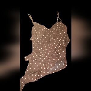 Brown Ruffled Top Size S